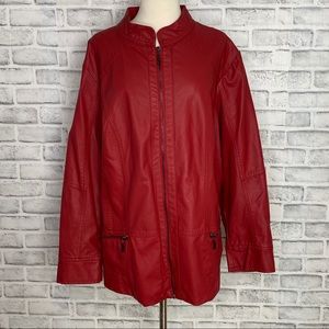 CJ Banks Red Faux Leather Jacker